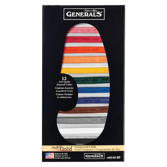 General&#x27;s&#xAE; MultiPastel&#xAE; 12 Color Compressed Chalk Set